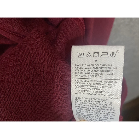 Athleta Pranayama Restore Wrap Top Sz‎ L Red Pockets Open Stretch Athleisure - Picture 5 of 7